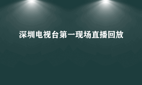 深圳电视台第一现场直播回放