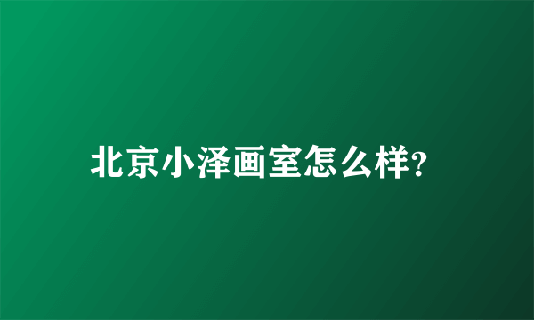 北京小泽画室怎么样？