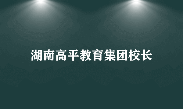 湖南高平教育集团校长