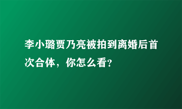 李小璐贾乃亮被拍到离婚后首次合体，你怎么看？