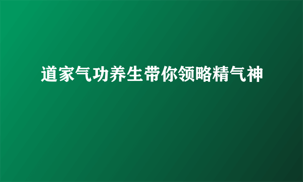 道家气功养生带你领略精气神