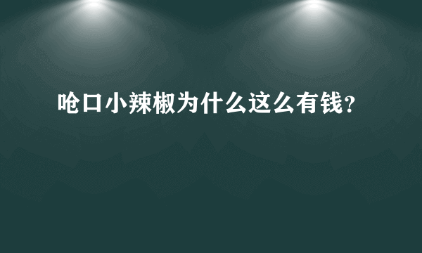 呛口小辣椒为什么这么有钱？