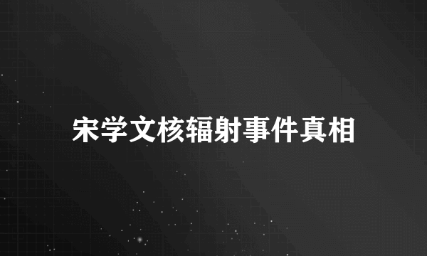 宋学文核辐射事件真相