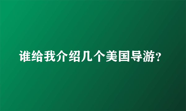 谁给我介绍几个美国导游？