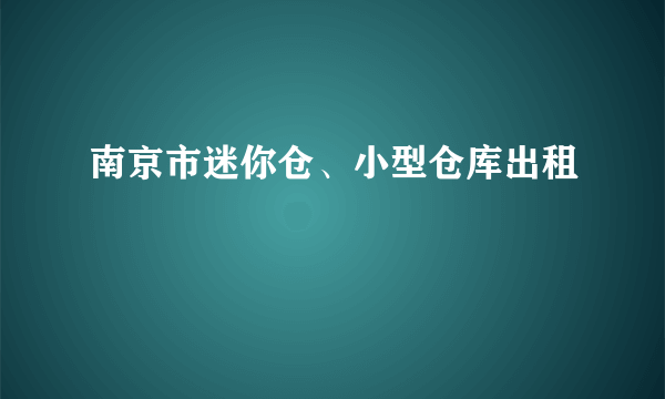 南京市迷你仓、小型仓库出租