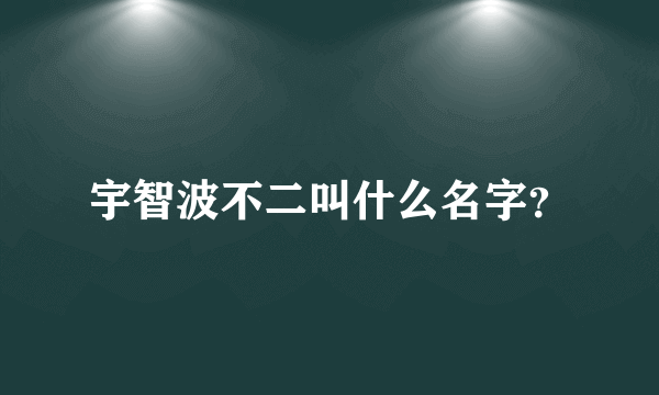 宇智波不二叫什么名字？