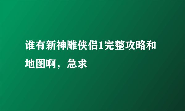 谁有新神雕侠侣1完整攻略和地图啊，急求