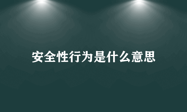 安全性行为是什么意思