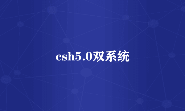 csh5.0双系统