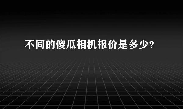 不同的傻瓜相机报价是多少？