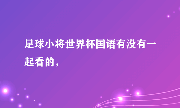 足球小将世界杯国语有没有一起看的，