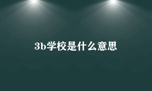 3b学校是什么意思