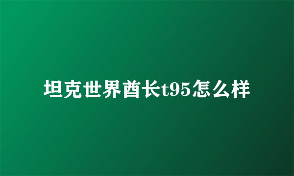 坦克世界酋长t95怎么样