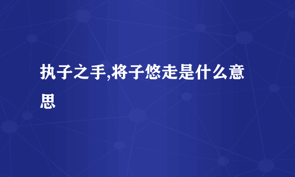 执子之手,将子悠走是什么意思