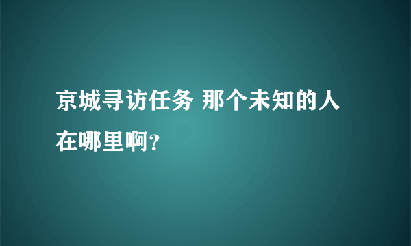 京城寻访任务 那个未知的人在哪里啊？