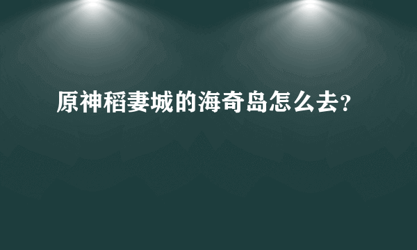 原神稻妻城的海奇岛怎么去？