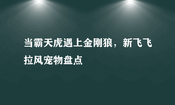 当霸天虎遇上金刚狼，新飞飞拉风宠物盘点