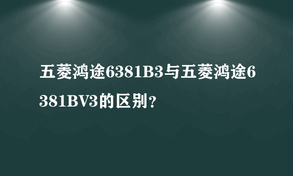 五菱鸿途6381B3与五菱鸿途6381BV3的区别？