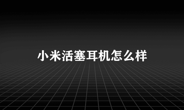 小米活塞耳机怎么样