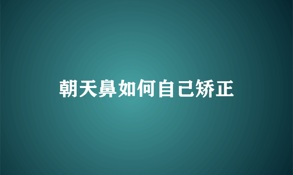 朝天鼻如何自己矫正