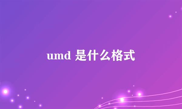 umd 是什么格式