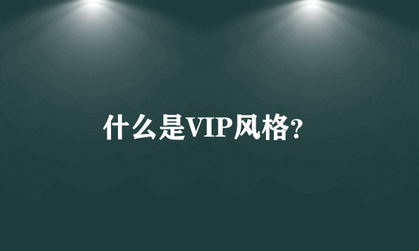 什么是VIP风格？