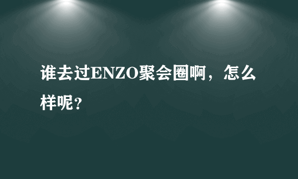 谁去过ENZO聚会圈啊，怎么样呢？