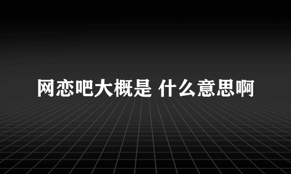 网恋吧大概是 什么意思啊