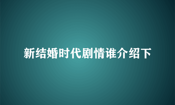 新结婚时代剧情谁介绍下