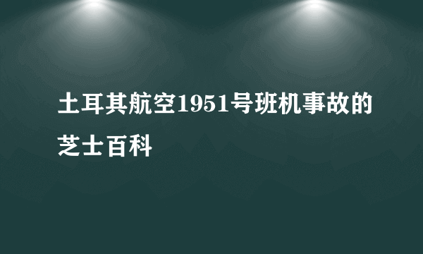 土耳其航空1951号班机事故的芝士百科