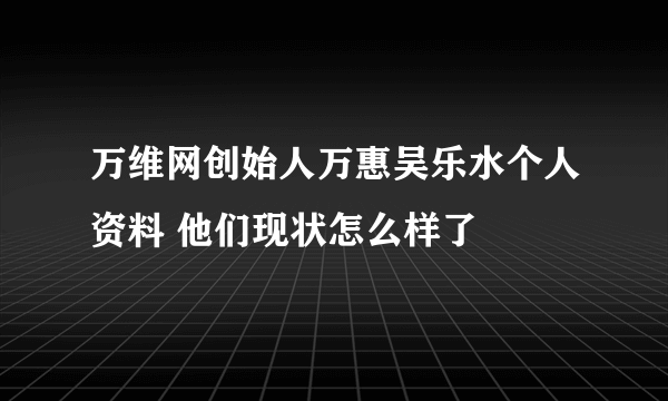 万维网创始人万惠吴乐水个人资料 他们现状怎么样了