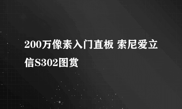 200万像素入门直板 索尼爱立信S302图赏