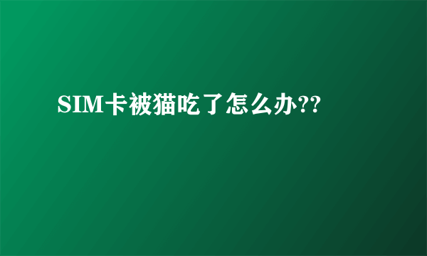 SIM卡被猫吃了怎么办??