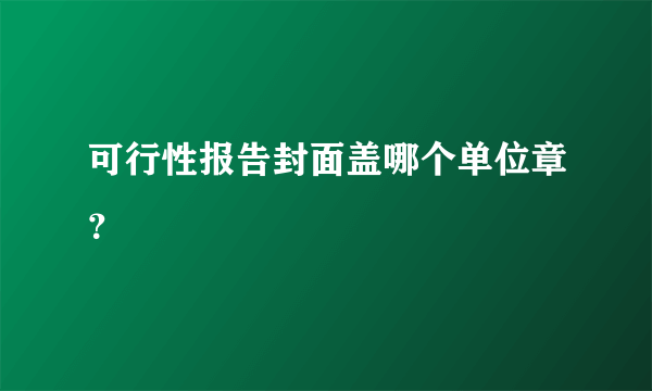 可行性报告封面盖哪个单位章？