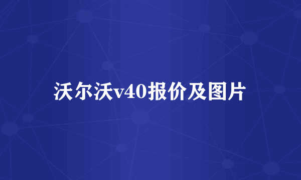 沃尔沃v40报价及图片