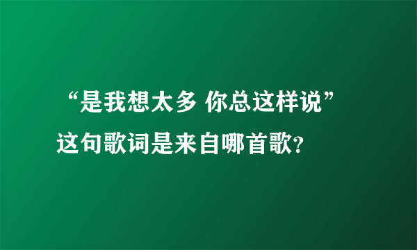 “是我想太多 你总这样说”这句歌词是来自哪首歌？