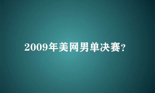 2009年美网男单决赛？