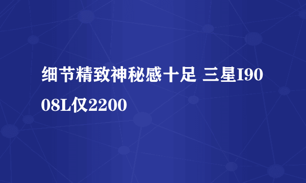 细节精致神秘感十足 三星I9008L仅2200