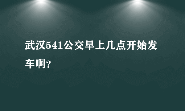 武汉541公交早上几点开始发车啊？