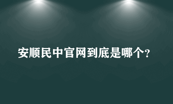 安顺民中官网到底是哪个？