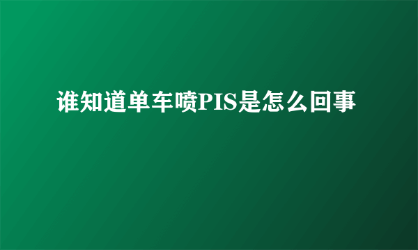 谁知道单车喷PIS是怎么回事