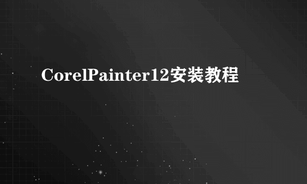 CorelPainter12安装教程