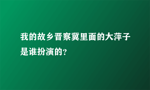 我的故乡晋察冀里面的大萍子是谁扮演的？