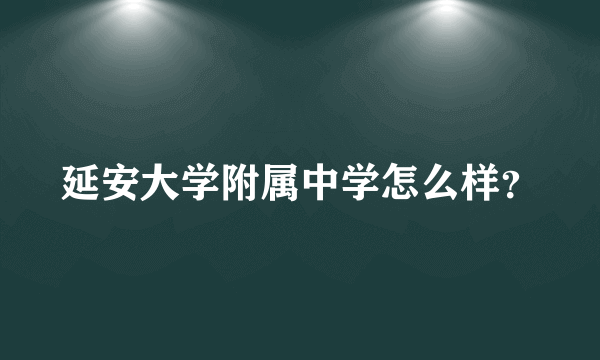 延安大学附属中学怎么样？