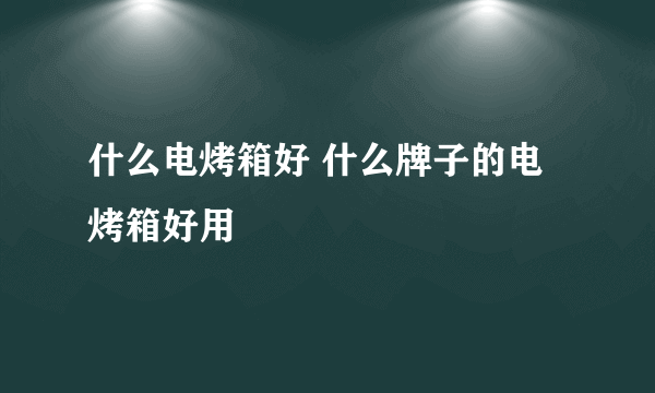 什么电烤箱好 什么牌子的电烤箱好用