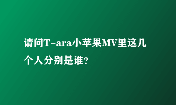 请问T-ara小苹果MV里这几个人分别是谁？