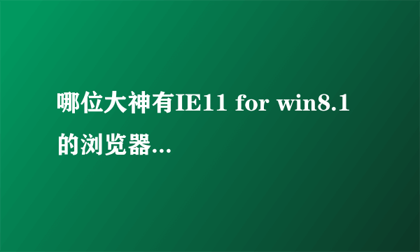 哪位大神有IE11 for win8.1 的浏览器要64位的，求安装包，大神求帮助啊！