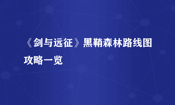 《剑与远征》黑鞘森林路线图攻略一览