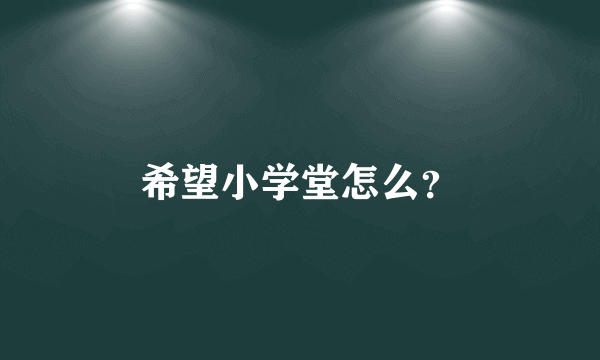 希望小学堂怎么？