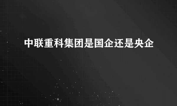 中联重科集团是国企还是央企 